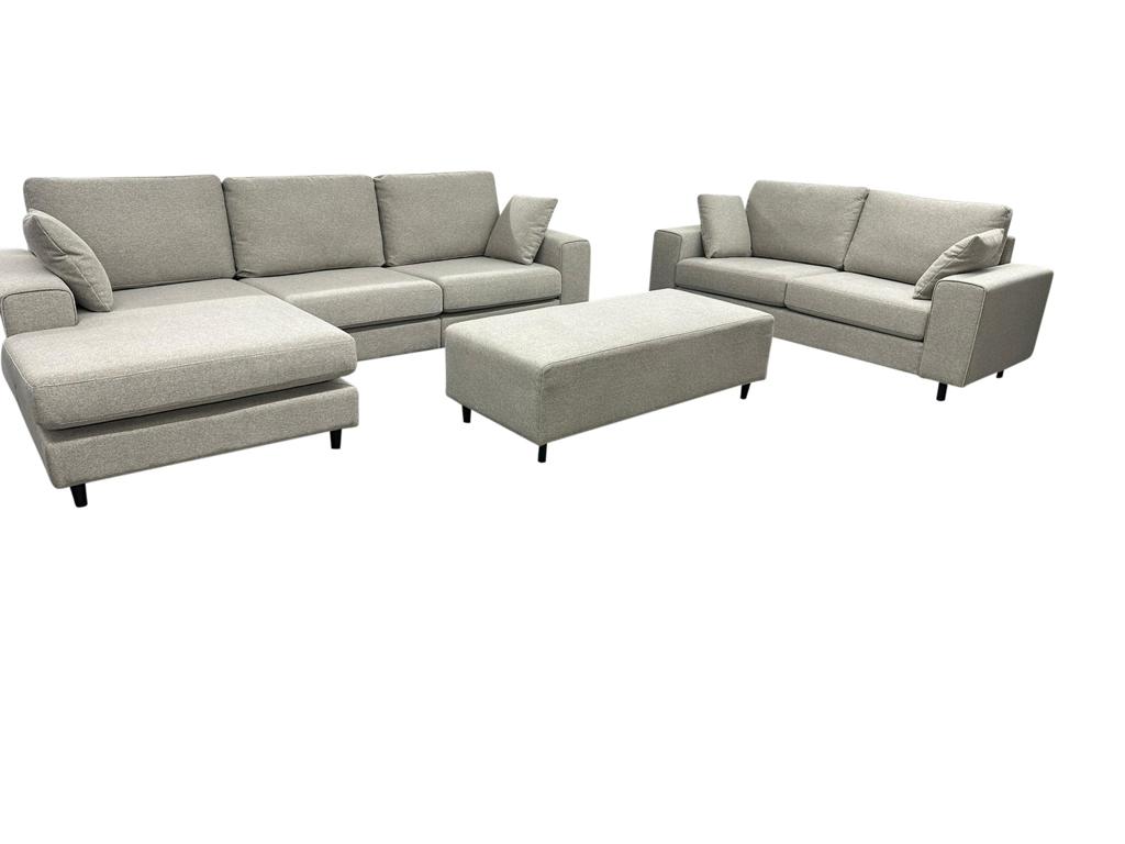 Prada Reversible Chaise Sofa with Ottoman and Two Seater