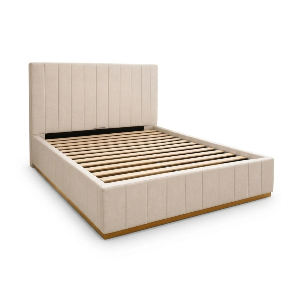 Solid Queen Bed Frame with gaslift storage