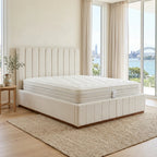 Cream Bed & Mattress Set