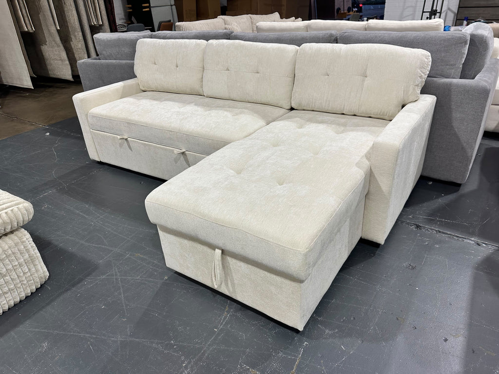 Brand new Lisa Tufted Sofa with storage - Light Cream