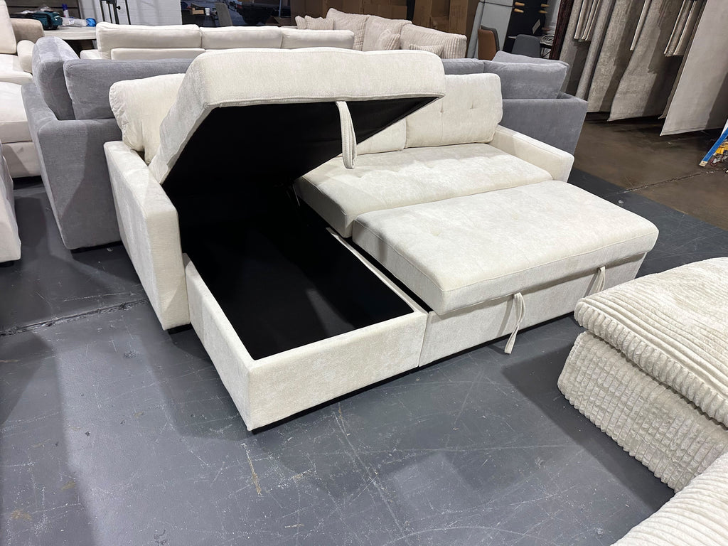 Brand new Lisa Tufted Sofa with storage - Light Cream