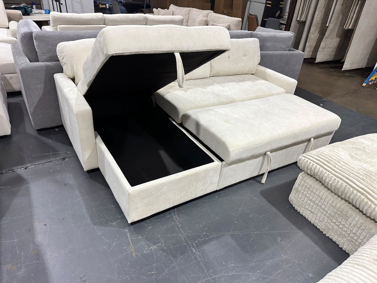 Brand new Lisa Tufted Sofa with storage - Light Cream