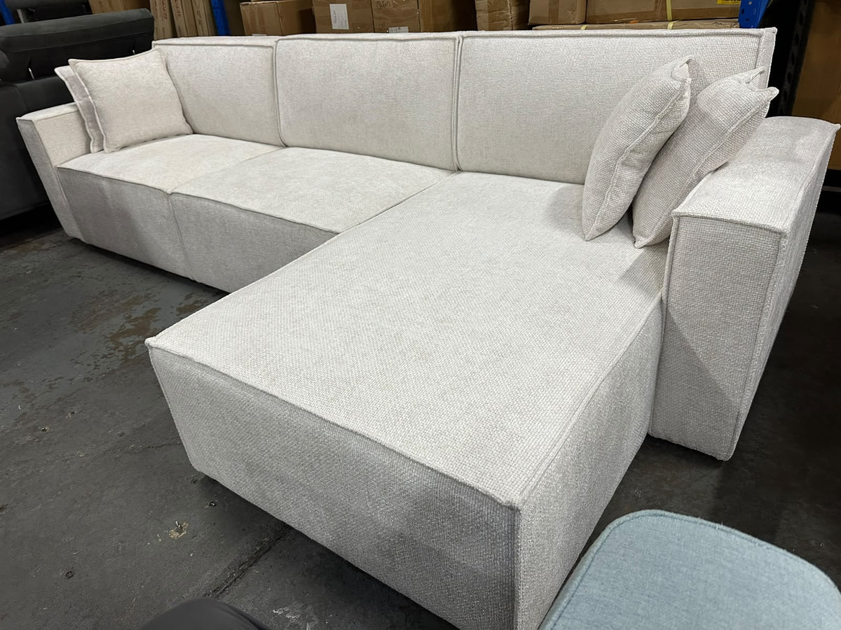 Carelli Reversible Chaise L shape Sofa – Cream