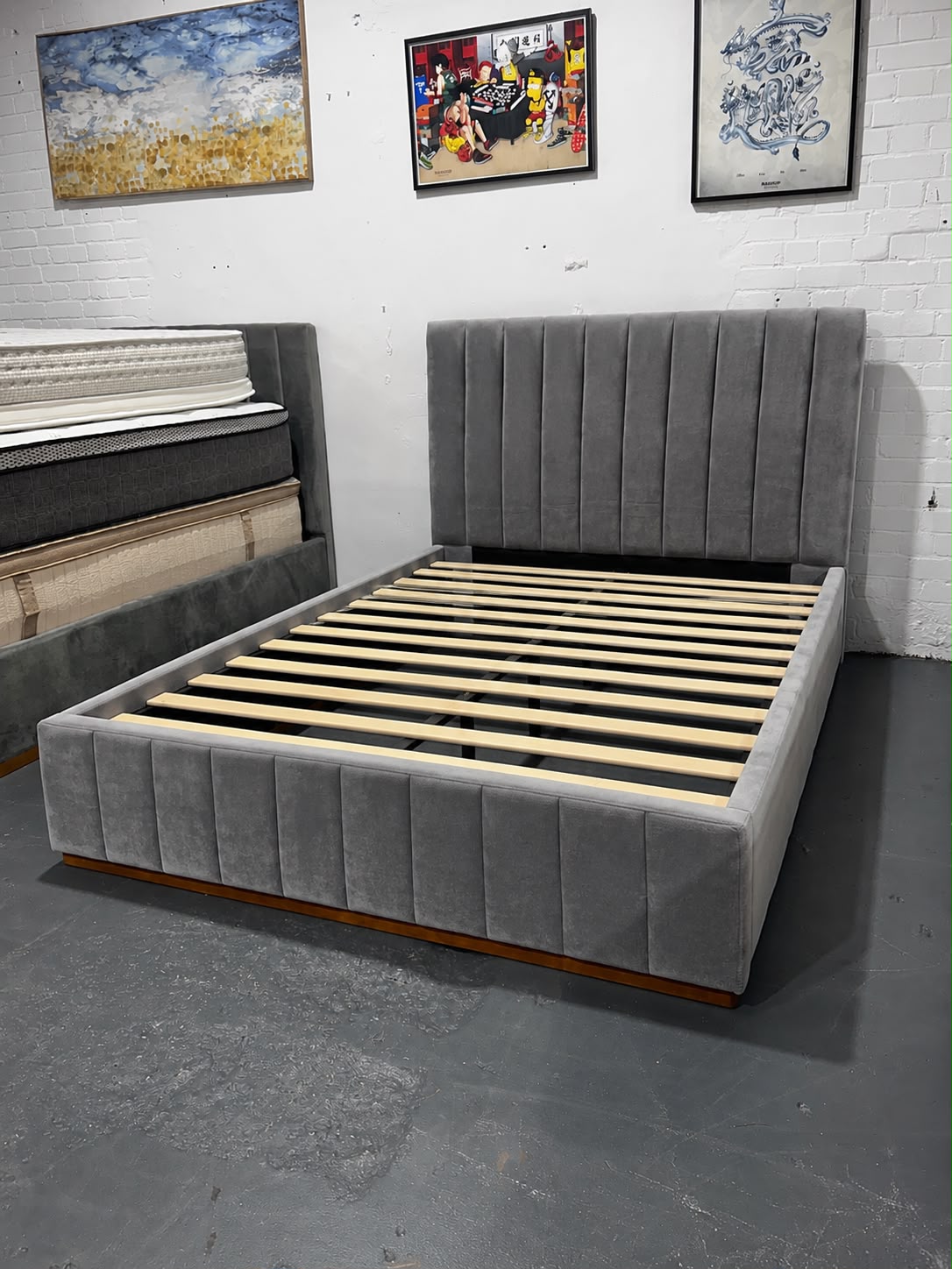 Solid Upholstered Bed Frame