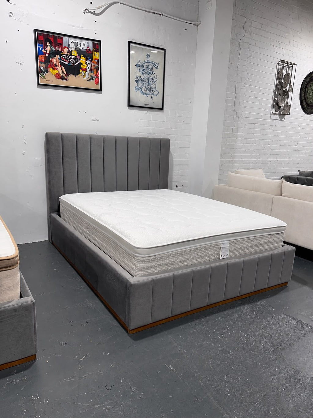 Solid Upholstered Bed Frame