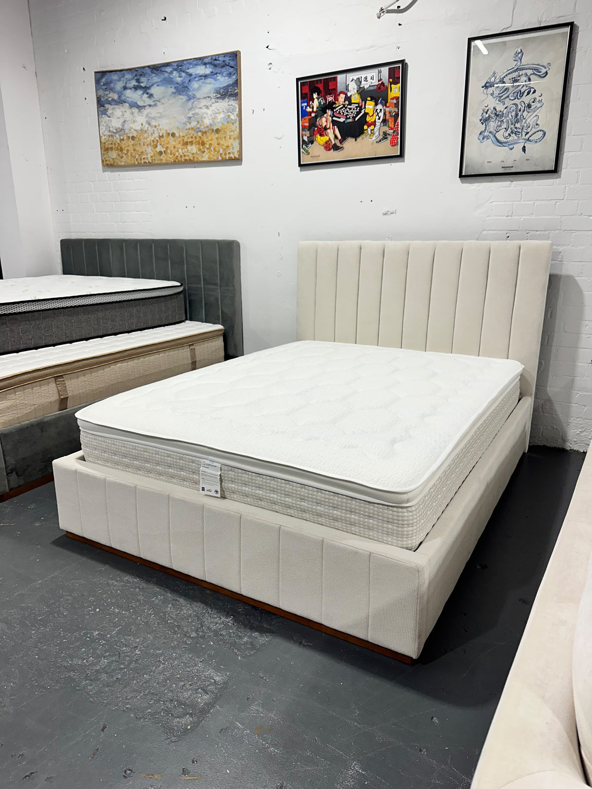 Bed & Mattress Set - Cream