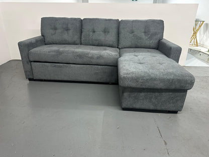 Oslo Reversible Pull-Out Sofa Bed with Storage – Charcoal Grey