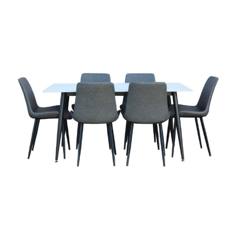 Vito 7 Pcs Dining Set with Zurich Chairs