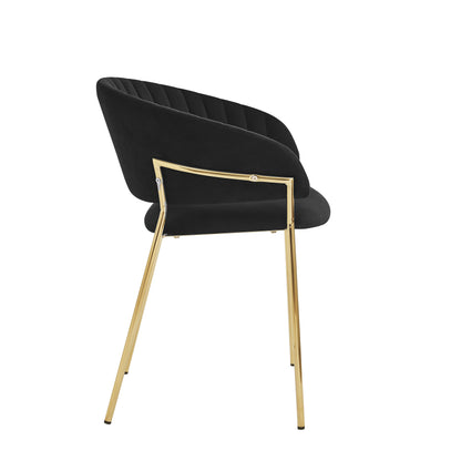 Lex Black Velvet Chair with Gold Leg