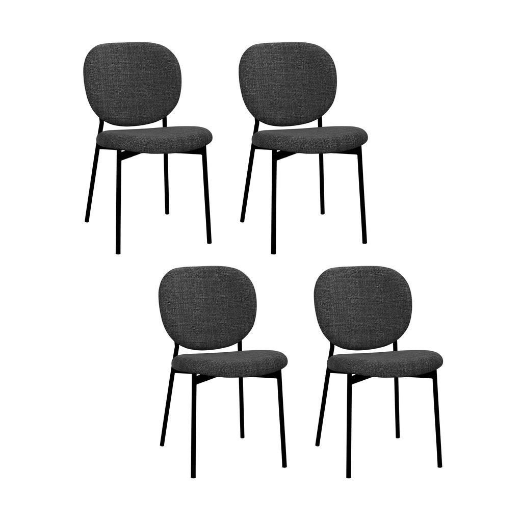 Noir Curve Upholstered Dining Chair
