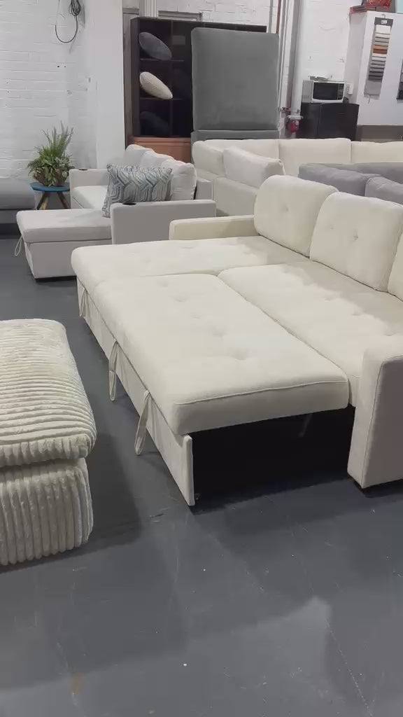Brand new Lisa Tufted Sofa with storage - Light Cream