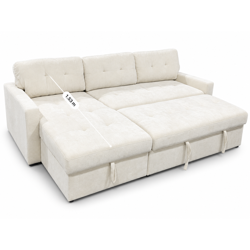 Lisa tufted sofabed and queen bed set
